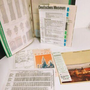 Vintage European Travel Scrapbook Binder W/ Ski Passes Maps & Memorabilia 1980s